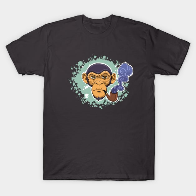 Smoking Chimp T-Shirt by Jspirit